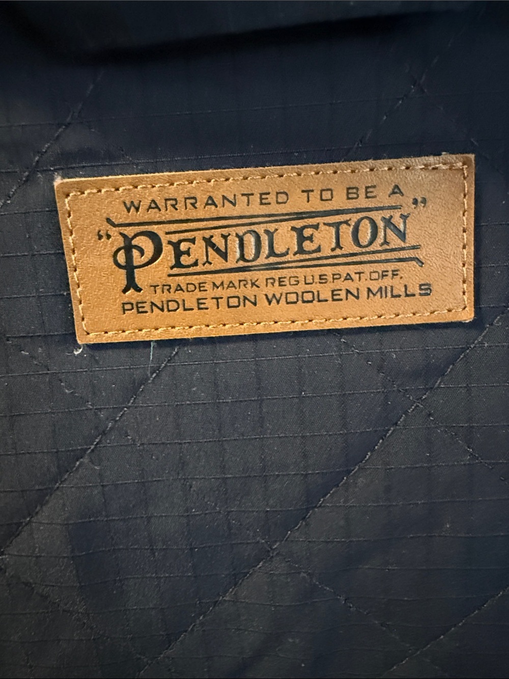 Pendleton Navy Quilted Button-Front Utility Jacket with Patterned Lining - Picture 2 of 7